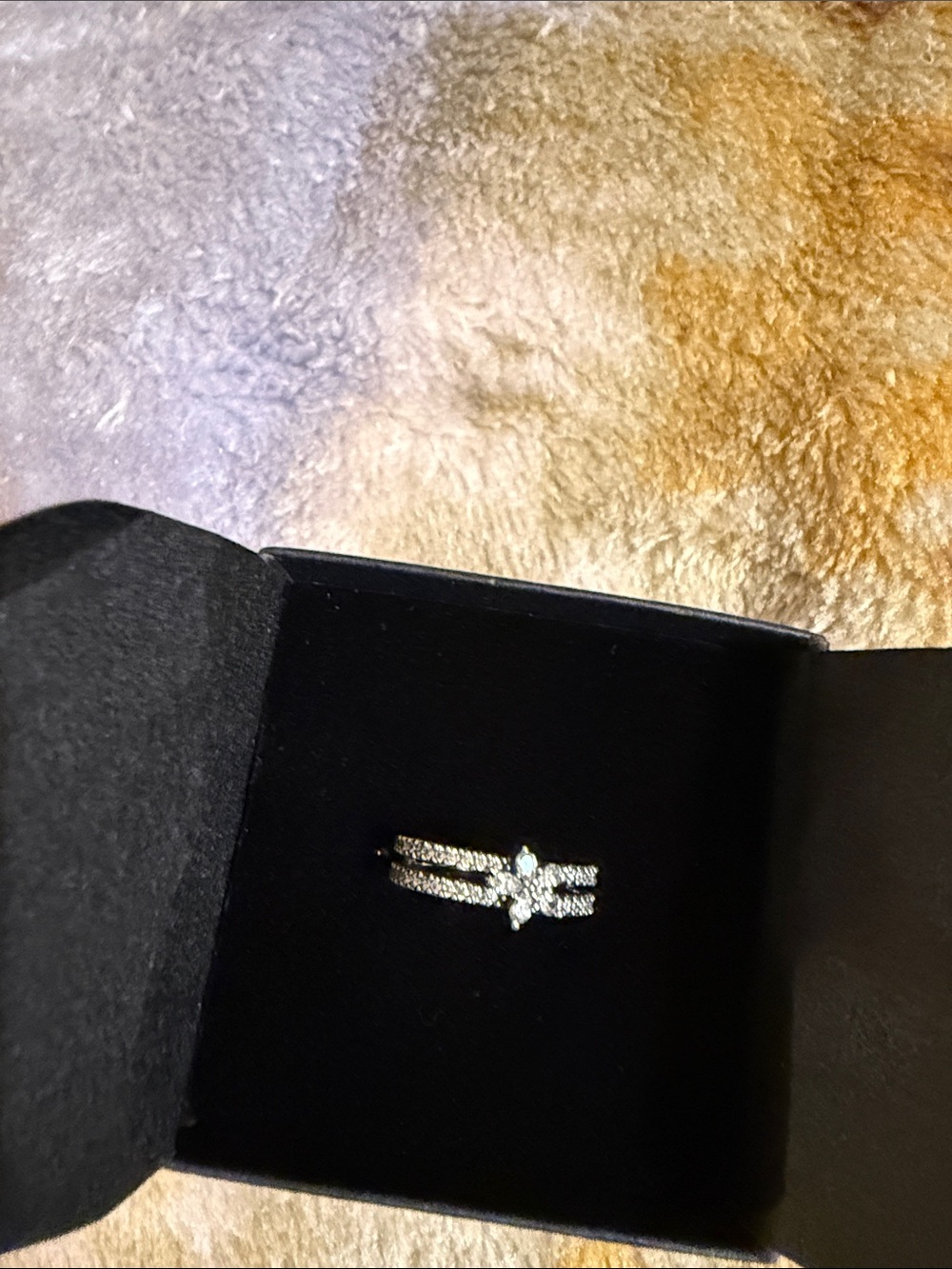Pandora Delicate White Gold-Tone Cubic Zirconia ring